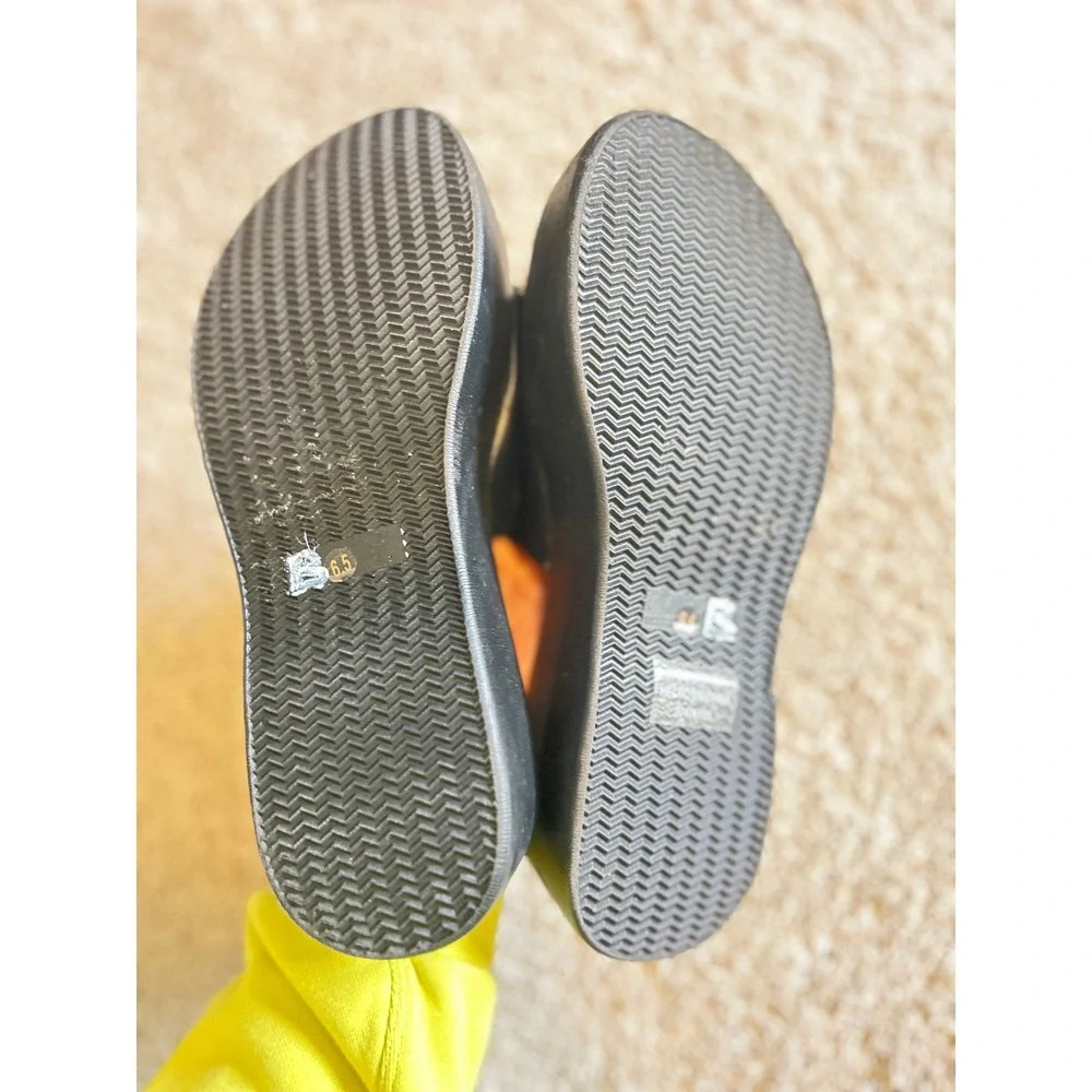 Y2k 90s Black‎ Platform Slide Sandals Chunky Flatform Minimalist Size 6.5